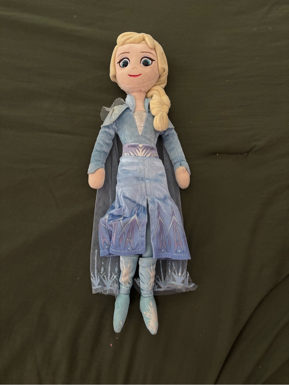 Ty Sparkle Elsa Disney Frozen II Plush Blue Silver Blond Braided Hair Doll